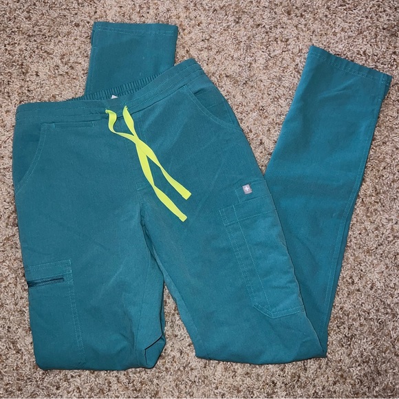 FIGS Original Marine Blue Casma Scrub Top Yola Skinny Pants Scrubs Set - Picture 5 of 7